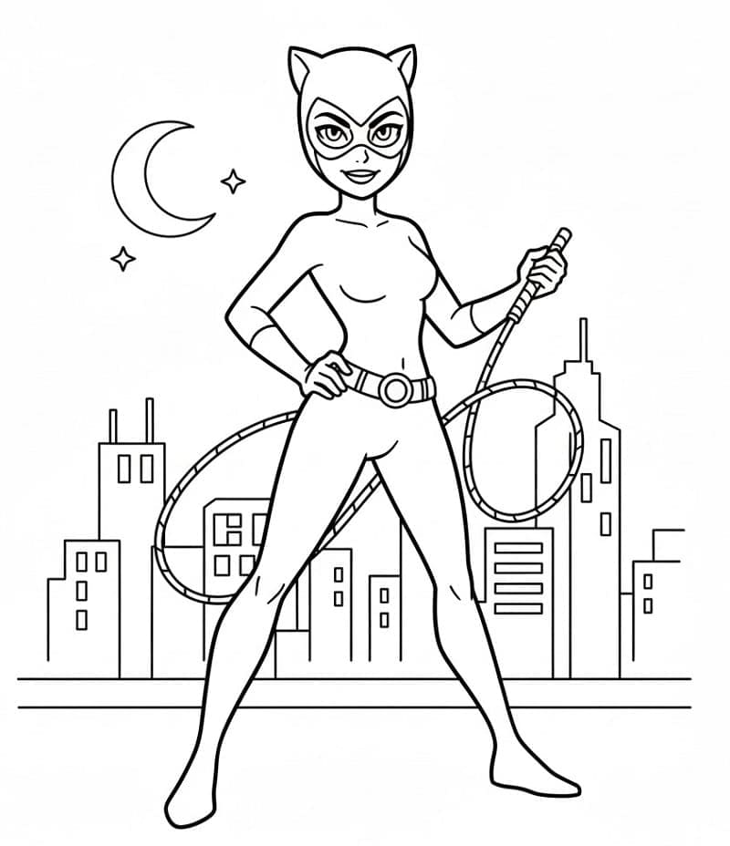 Immagini Catwoman carina da colorare