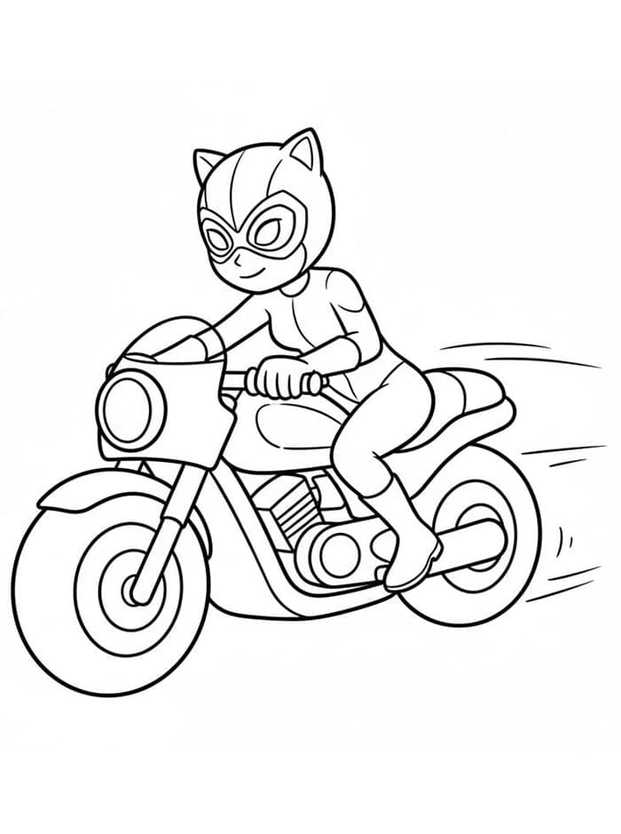 Immagini Catwoman in moto da colorare