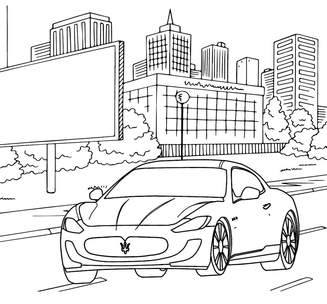 Immagini Maserati da colorare