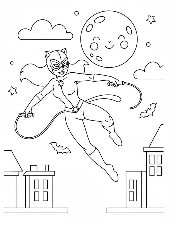 Immagini di Catwoman da colorare