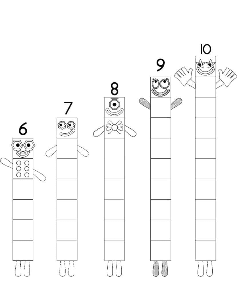 Immagini di Numberblocks da colorare