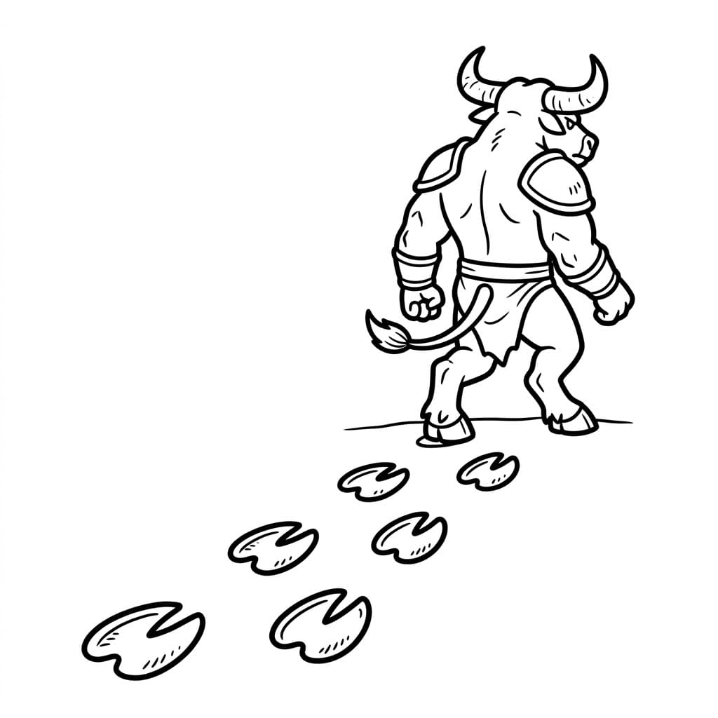 Impronta del Minotauro da colorare