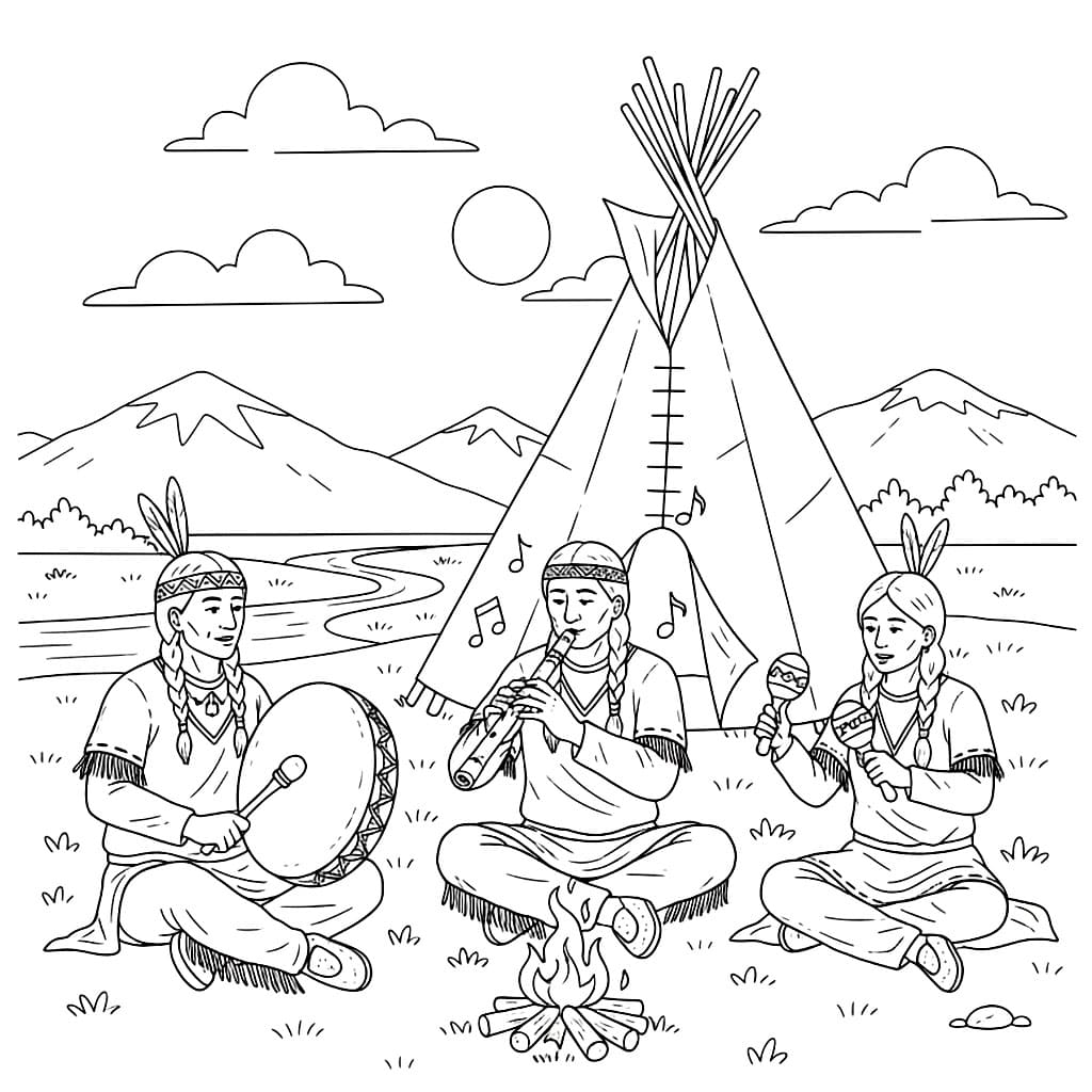 Intrattenimento indiano da colorare