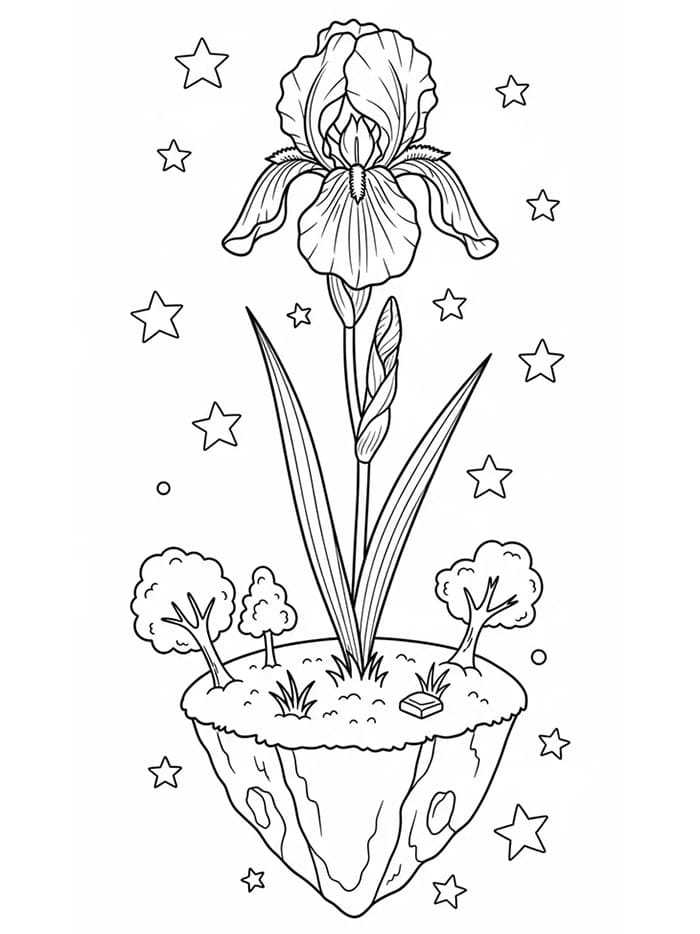 Iris Scintillante da colorare