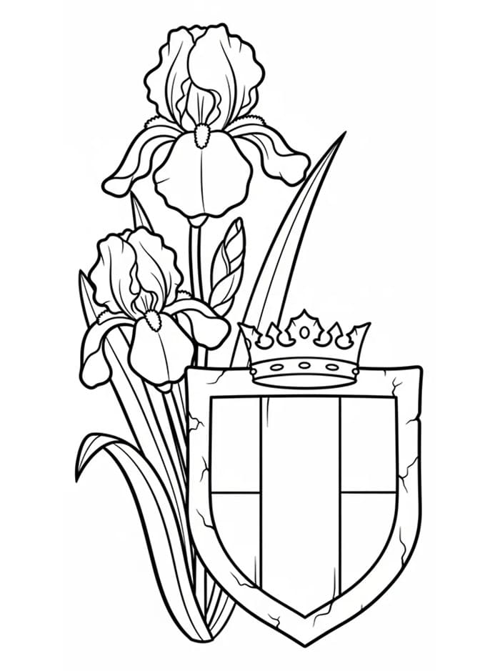 Iris e l'emblema da colorare