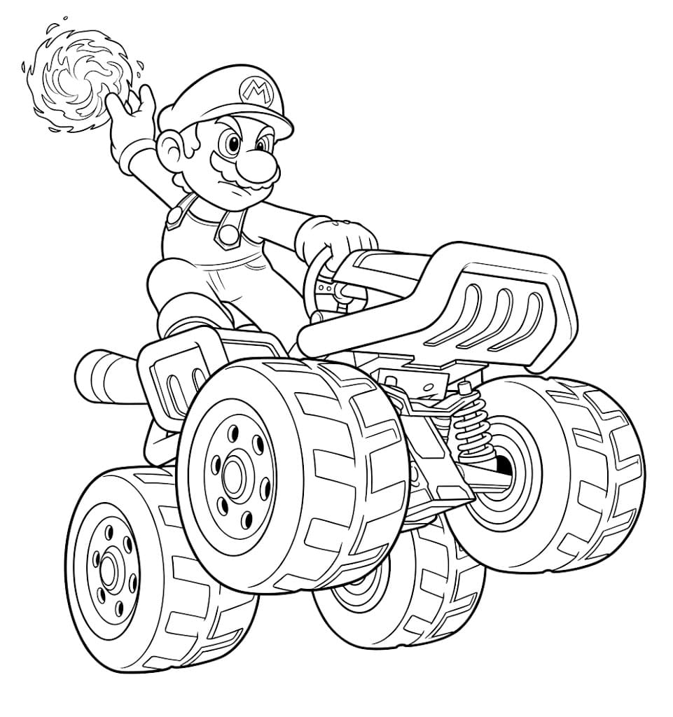 Jeep di Mario Kart fantastica da colorare