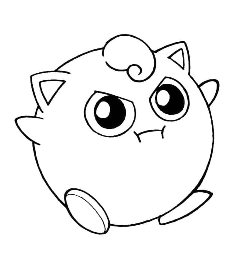 Jigglypuff Pokémon arrabbiato da colorare