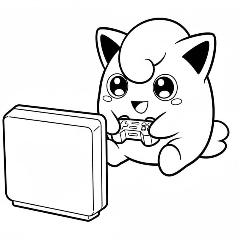 Jigglypuff che gioca da colorare
