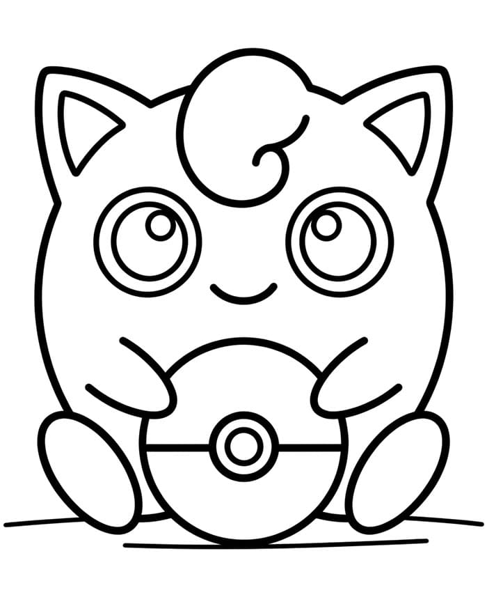 Jigglypuff con Pokemon palla da colorare