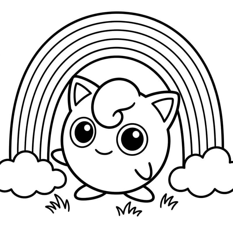Jigglypuff e arcobaleno da colorare