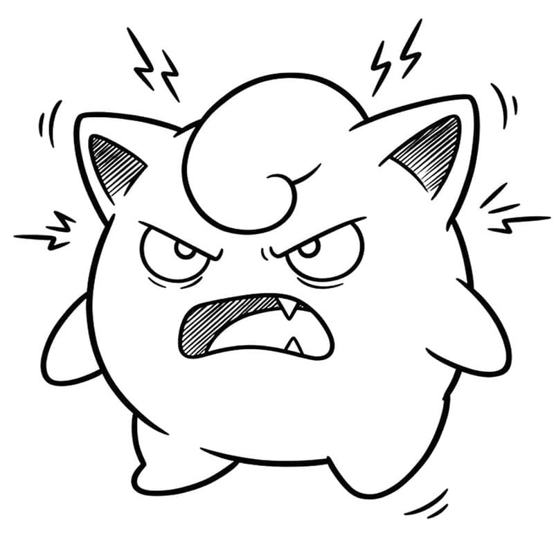 Jigglypuff è molto arrabbiato da colorare
