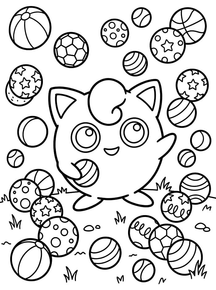 Jigglypuff e tante palline da colorare