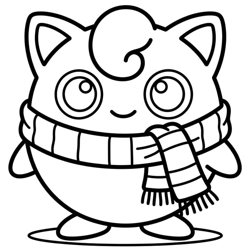 Jigglypuff indossa una sciarpa da colorare