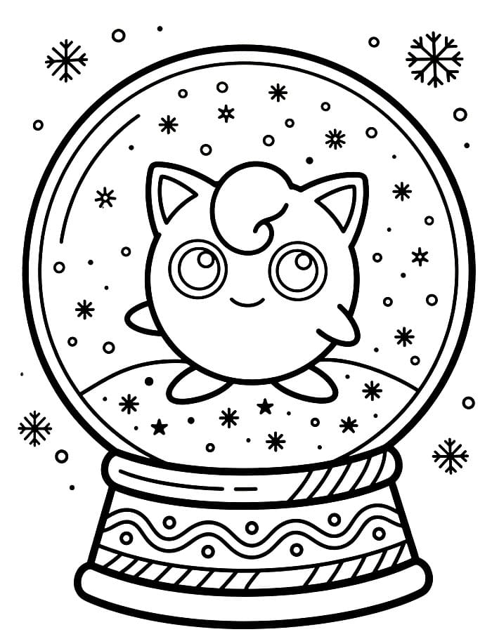 Jigglypuff nella palla di neve da colorare