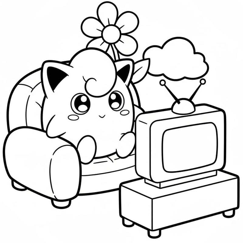 Jigglypuff sta guardando da colorare
