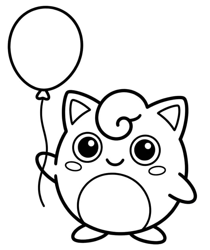 Jigglypuff tiene in mano un palloncino da colorare
