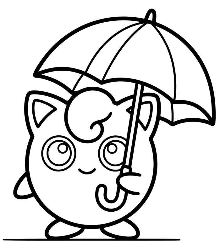 Jigglypuff tiene l'ombrello da colorare