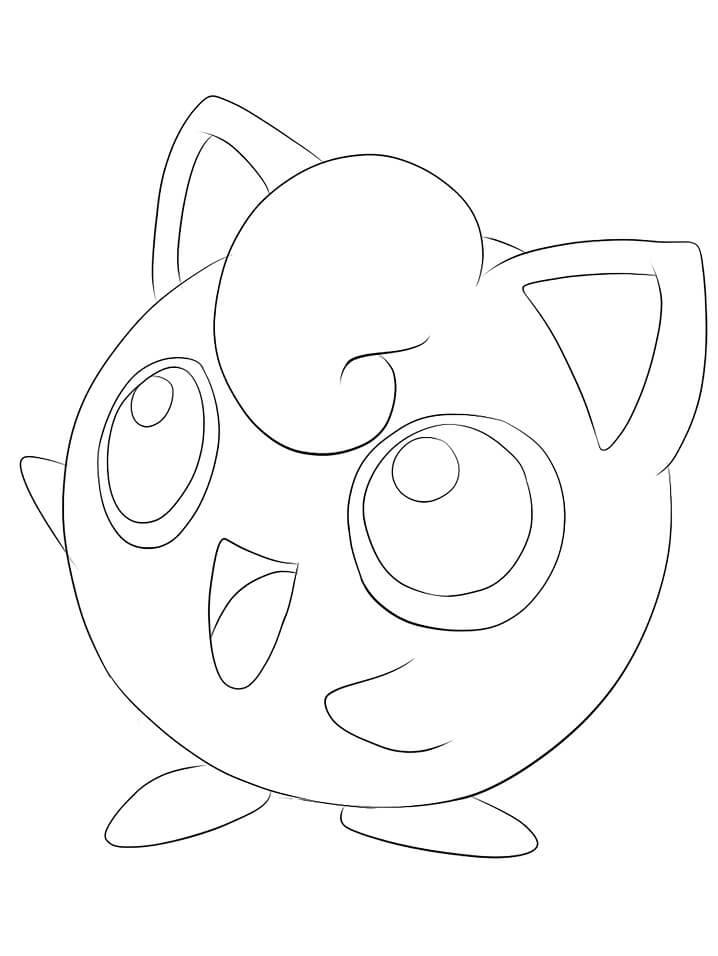 Kawaii Jigglypuff da colorare