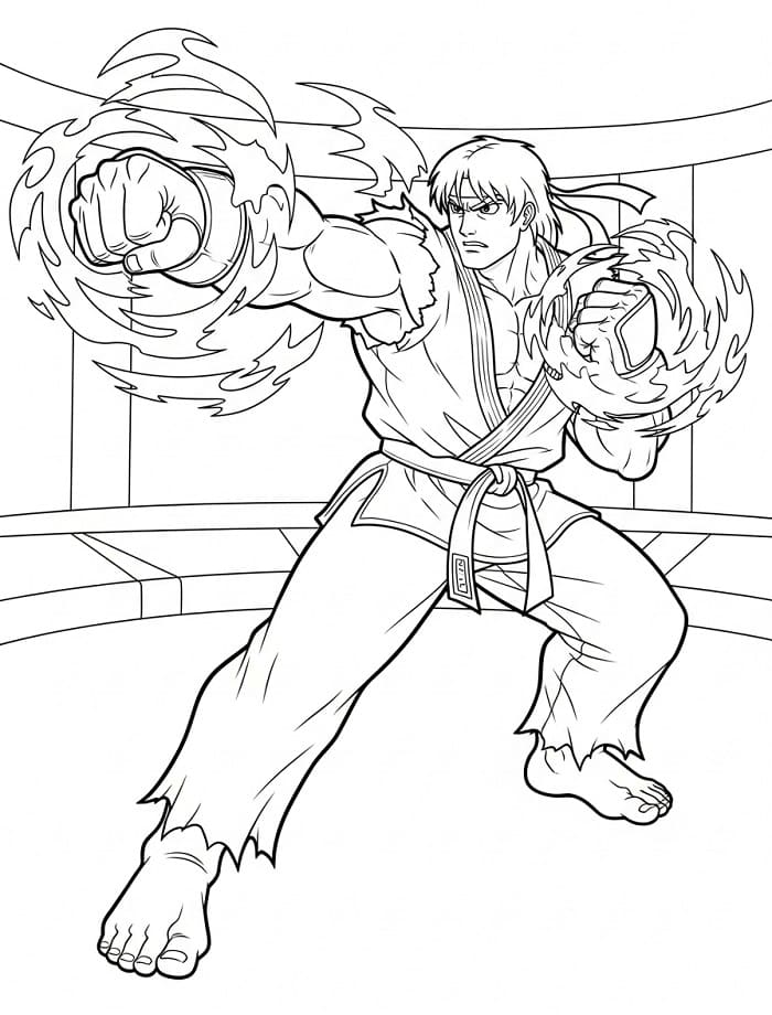 Ken di Street Fighter da colorare