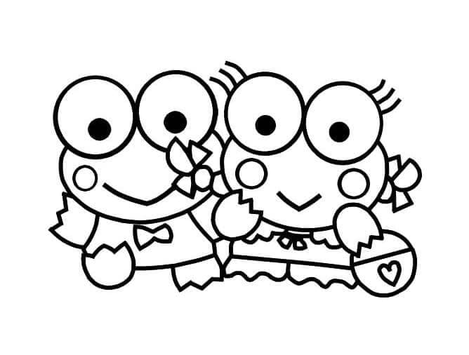 Keroppi Coppia di Occhi grandi da colorare