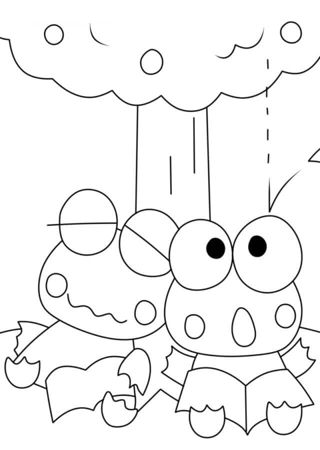 Keroppi con un amico da colorare