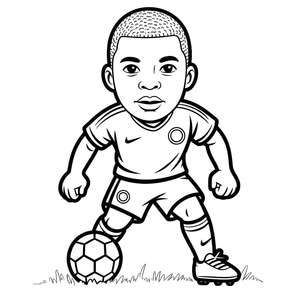 Kylian Mbappé adorabile da colorare