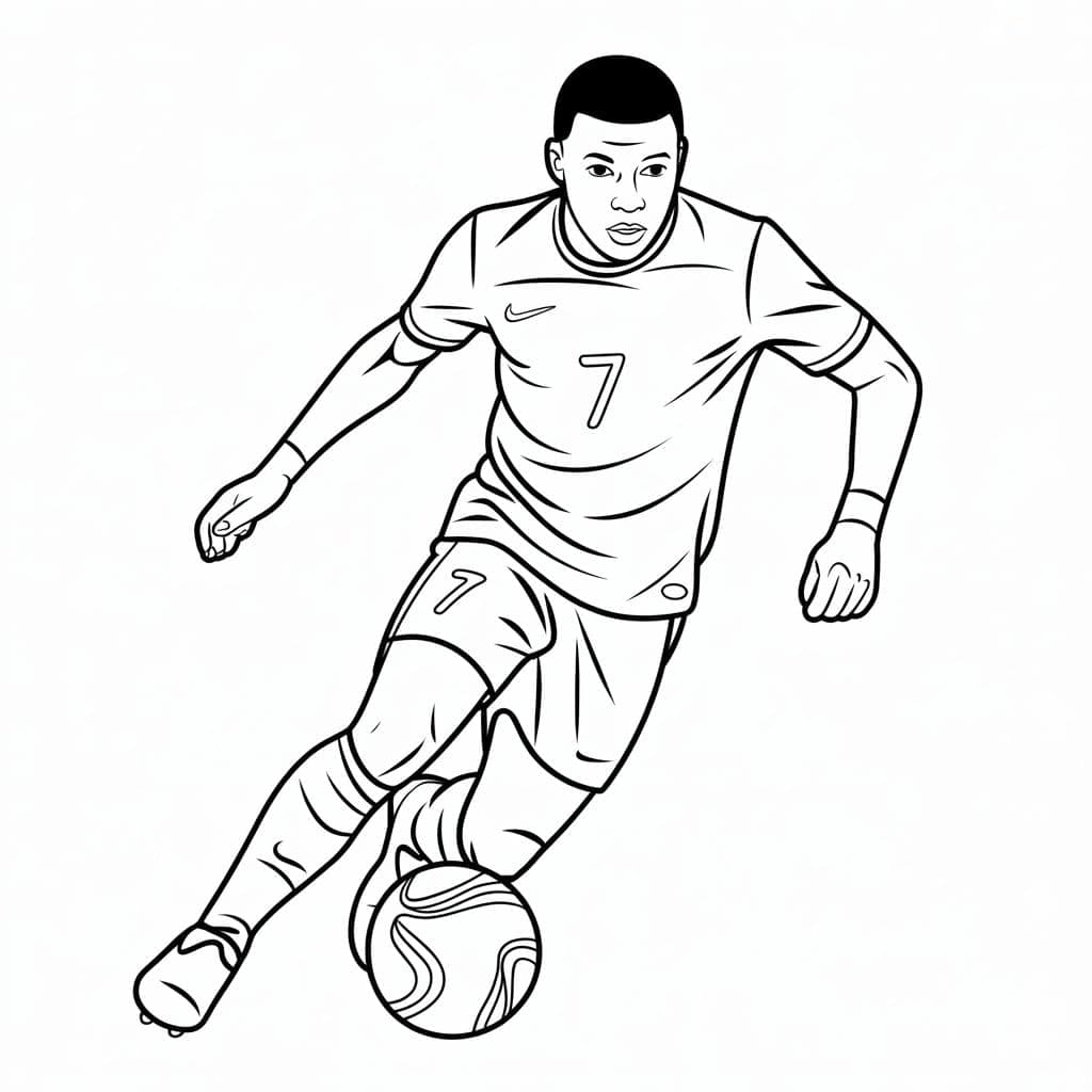 Kylian Mbappé al lavoro da colorare