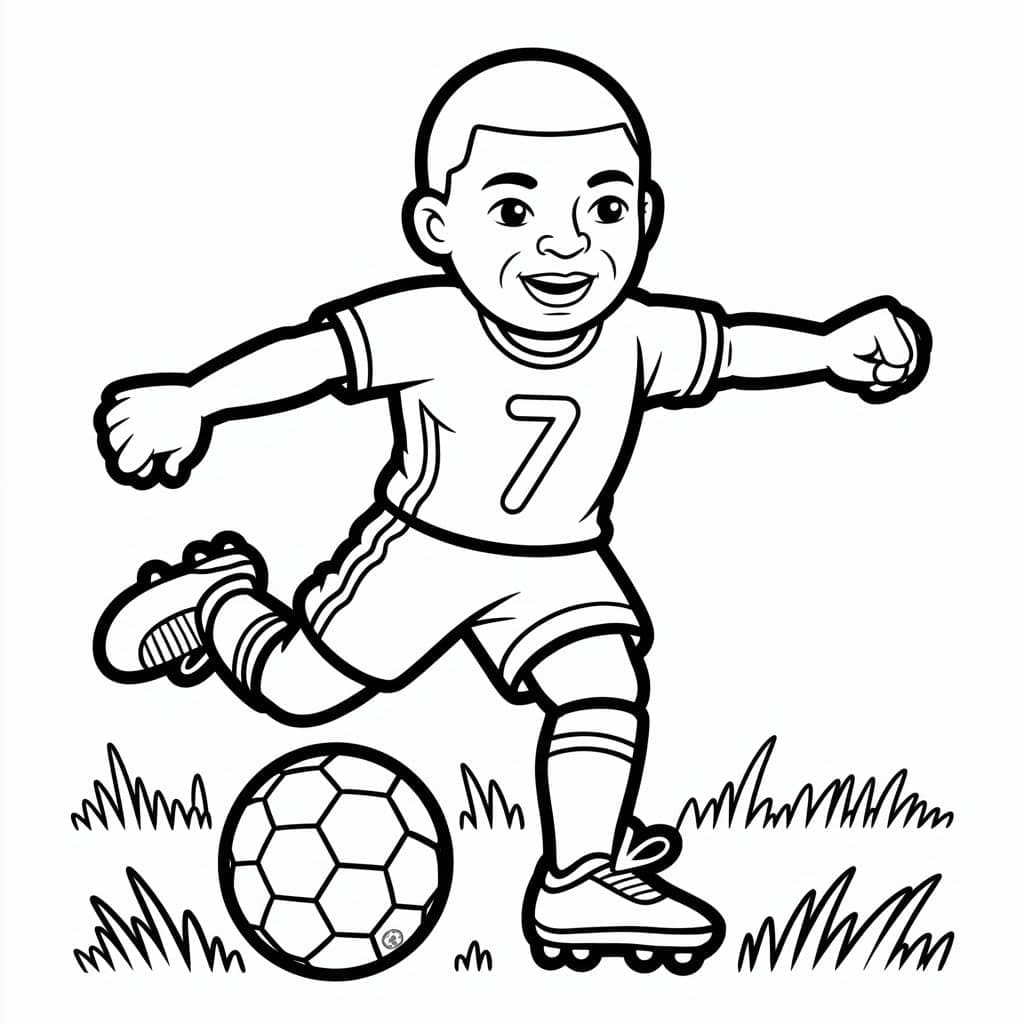 Kylian Mbappé carino con il pallone da colorare