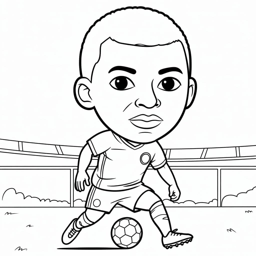 Kylian Mbappé gratis da colorare