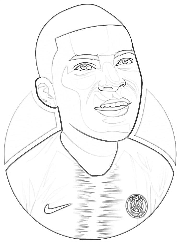 Kylian Mbappé numero 6 da colorare