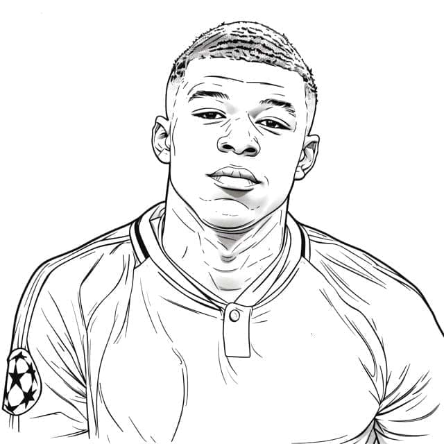 Kylian Mbappé per bambini di 3 anni da colorare