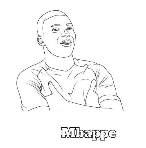 Kylian Mbappé per bambini di 6 anni da colorare