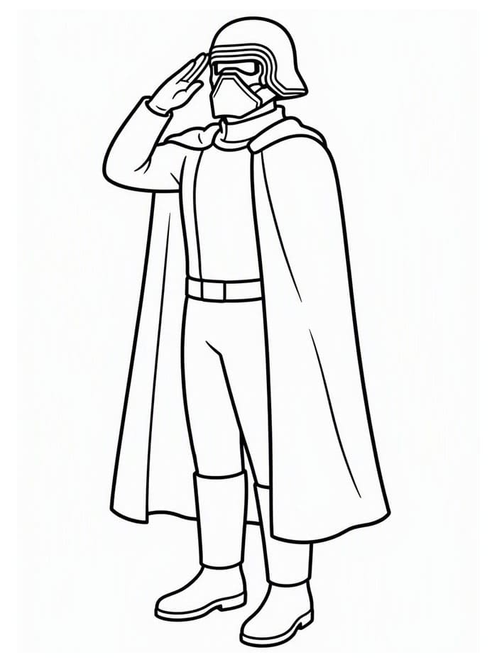 Kylo Ren che saluta da colorare