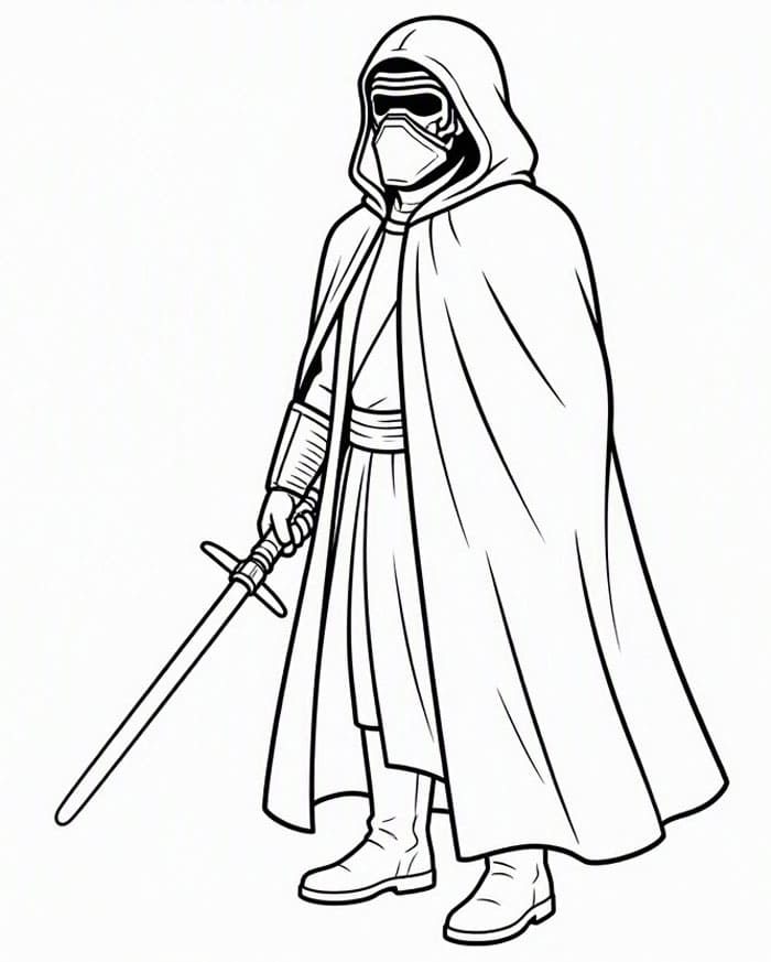 Kylo Ren in piedi gratis da colorare