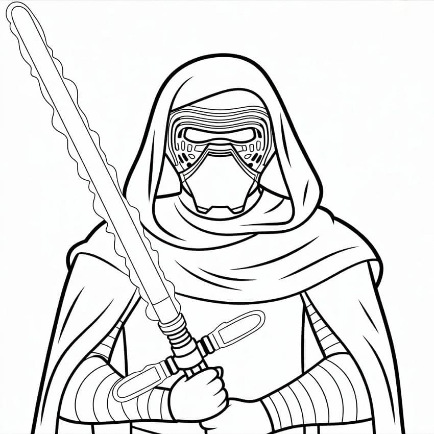 Kylo Ren per bambini gratis da colorare