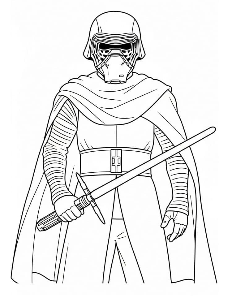 Kylo Ren versione semplice da colorare