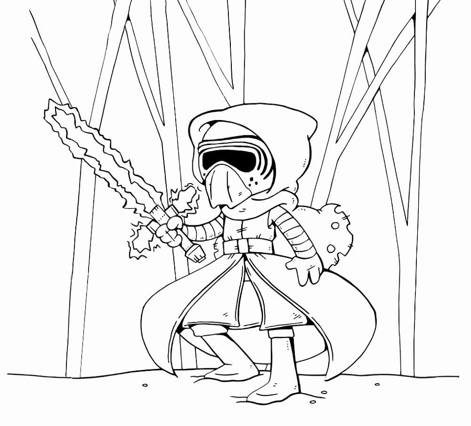 Kylo Ren with Lightsaber da colorare