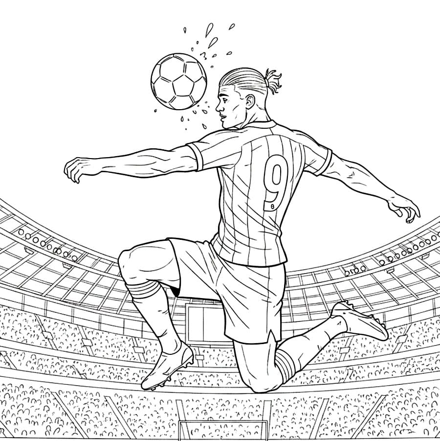 La corsa a ostacoli di Erling Haaland da colorare