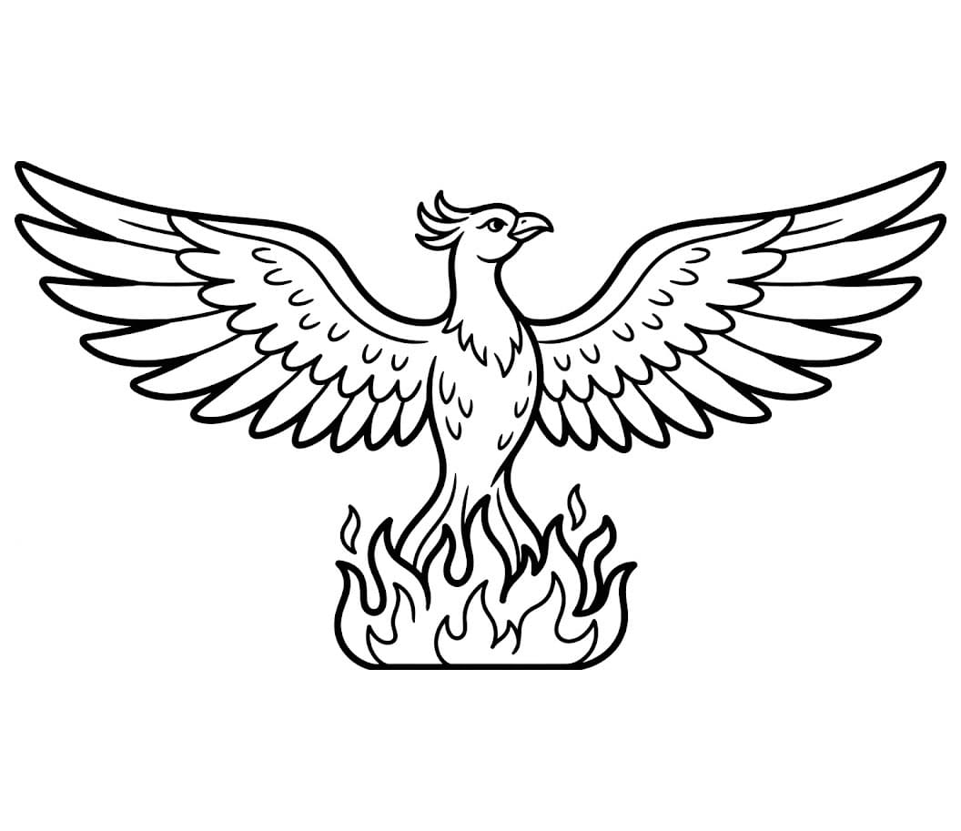 La fenice risorge da colorare