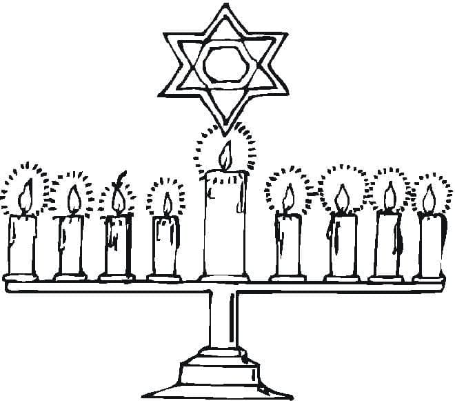 La festa ebraica di Hanukkah da colorare