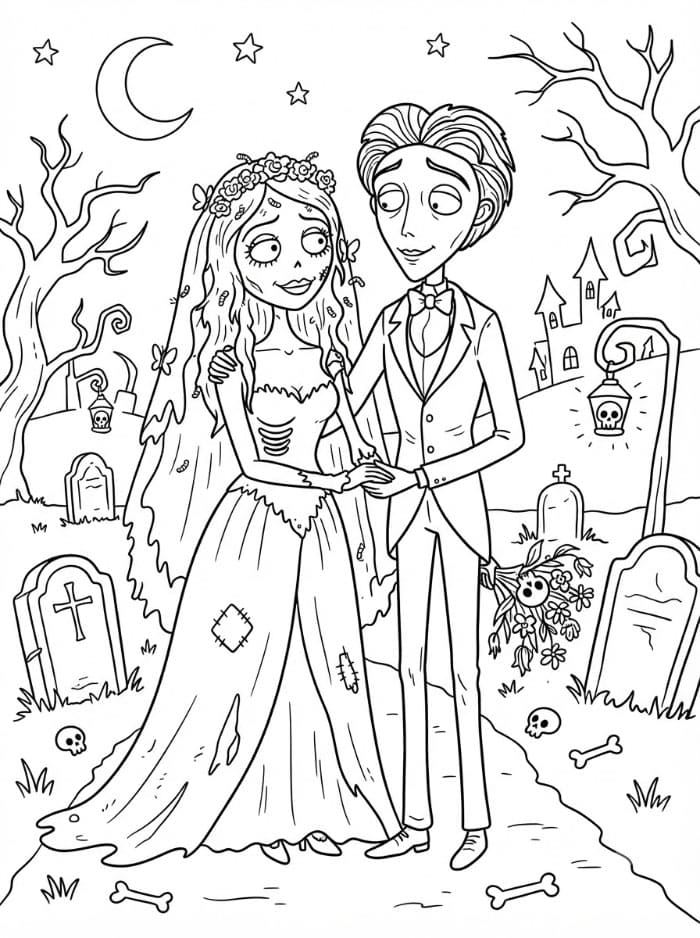 La sposa cadavere e Victor da colorare