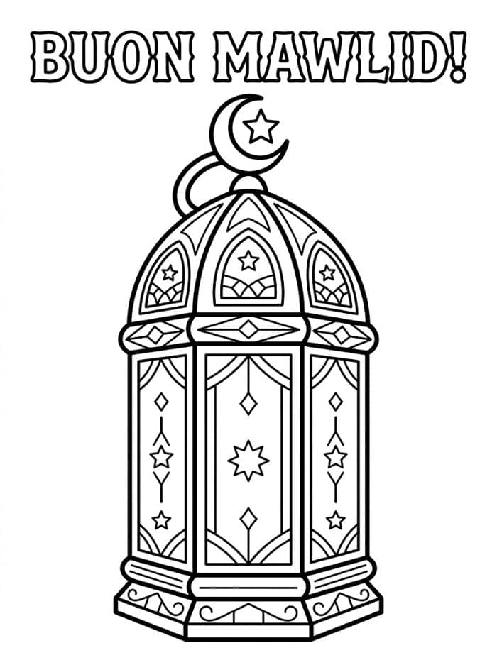 Lanterna della Gioia del Mawlid da colorare
