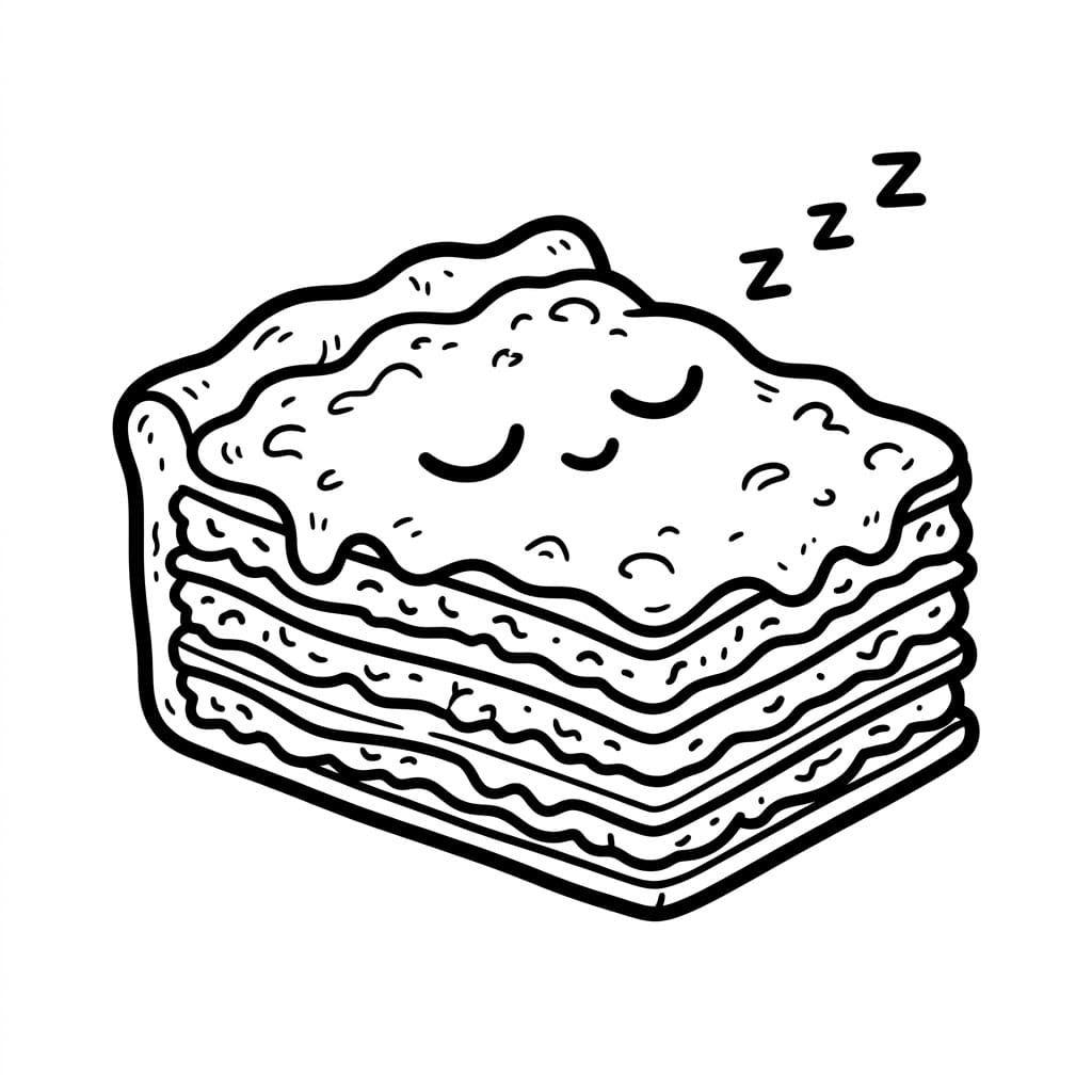 Lasagna Dormiente da colorare