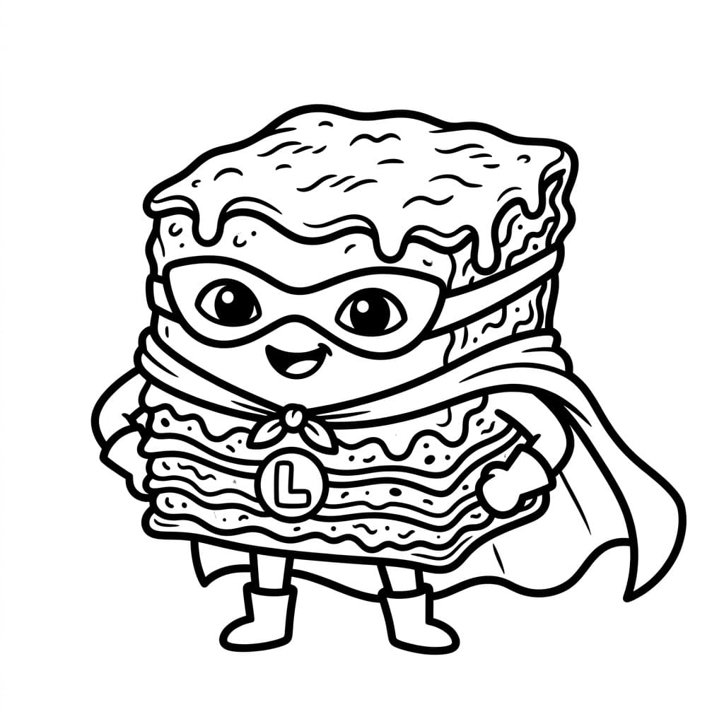 Lasagna Supereroe da colorare