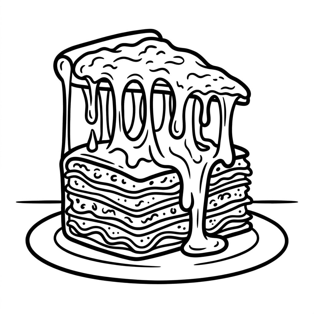 Lasagna al Formaggio da colorare