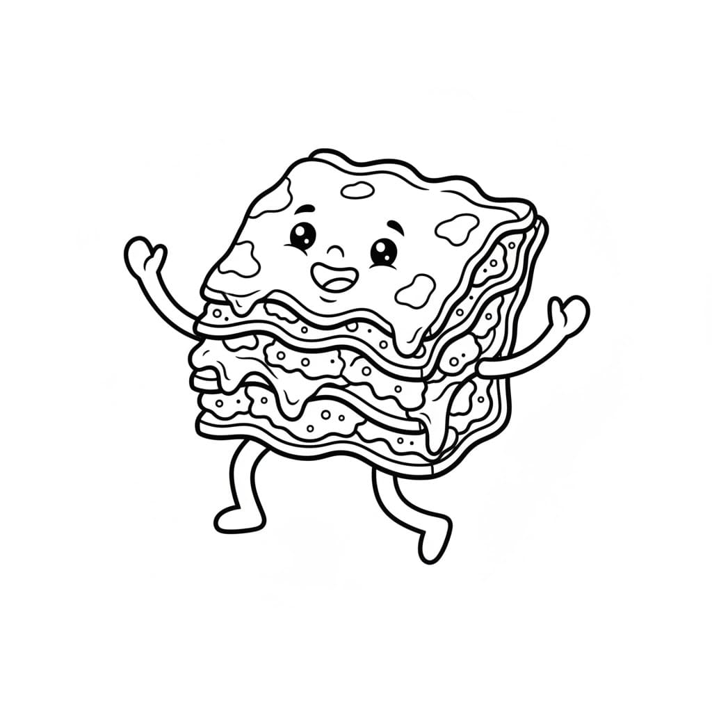 Lasagna che Balla da colorare