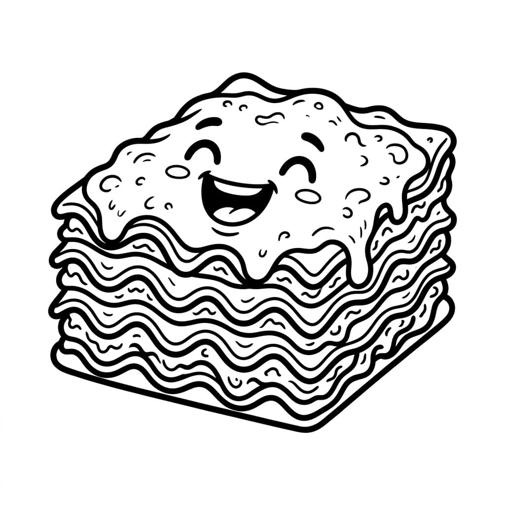Lasagna che Ride da colorare