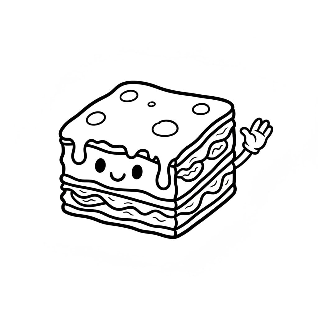 Lasagna che Saluta da colorare