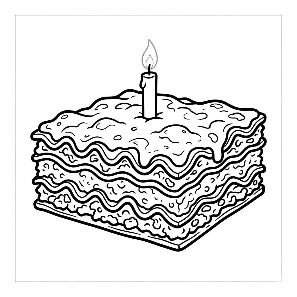 Lasagna con Candela da colorare
