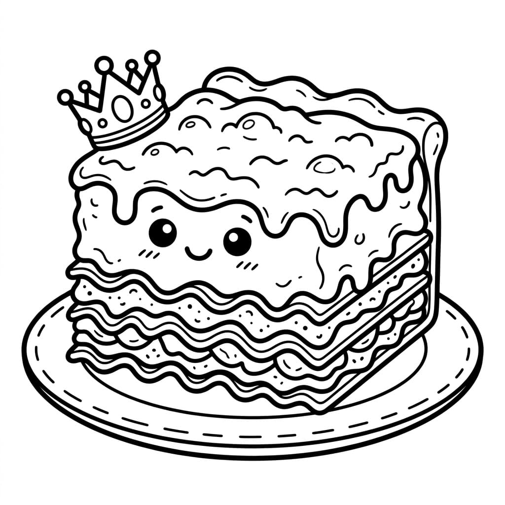 Lasagna con Corona da colorare